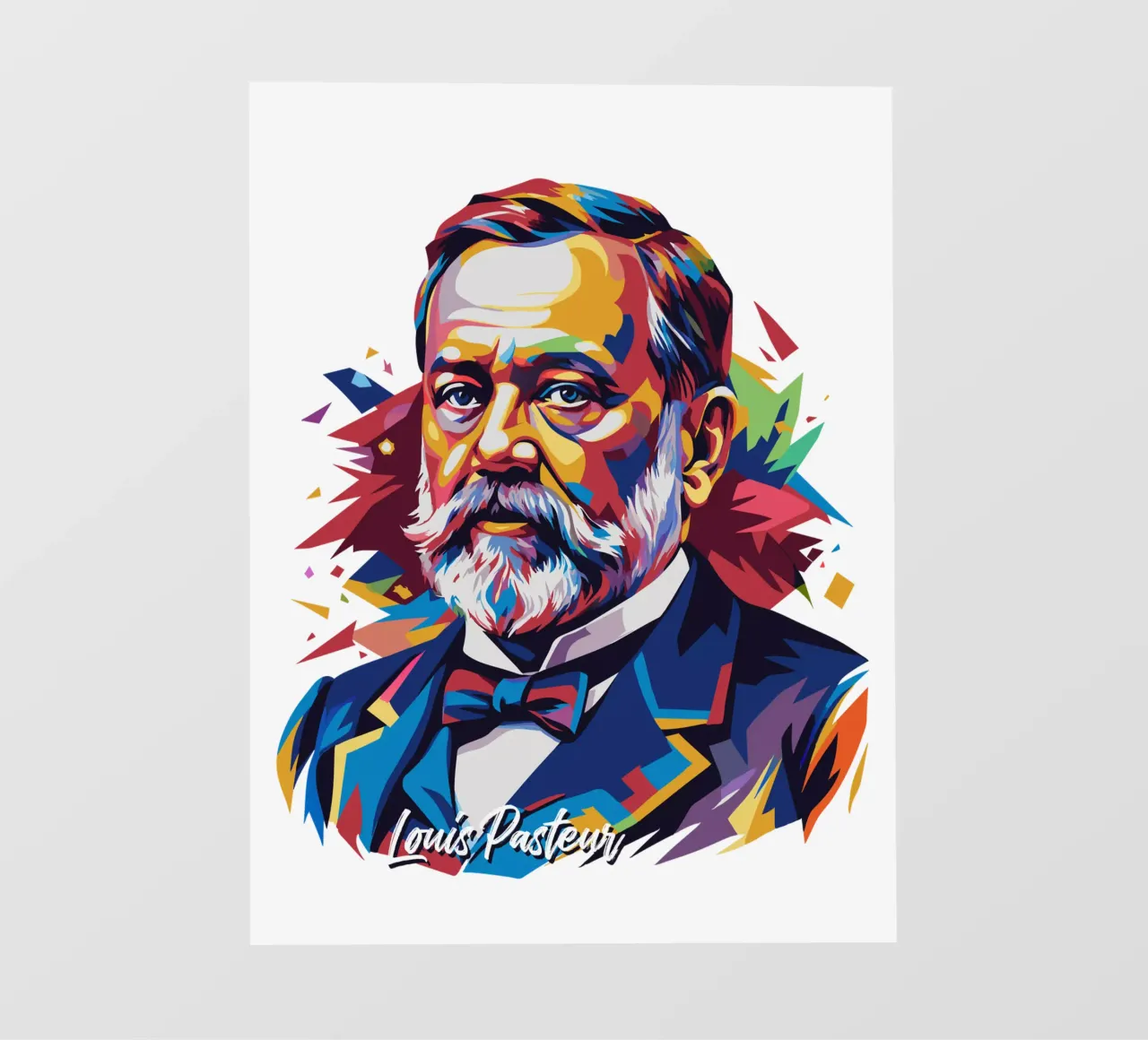 Louis Pasteur in WPAP Pop Art telo in pvc da vectorartnesia