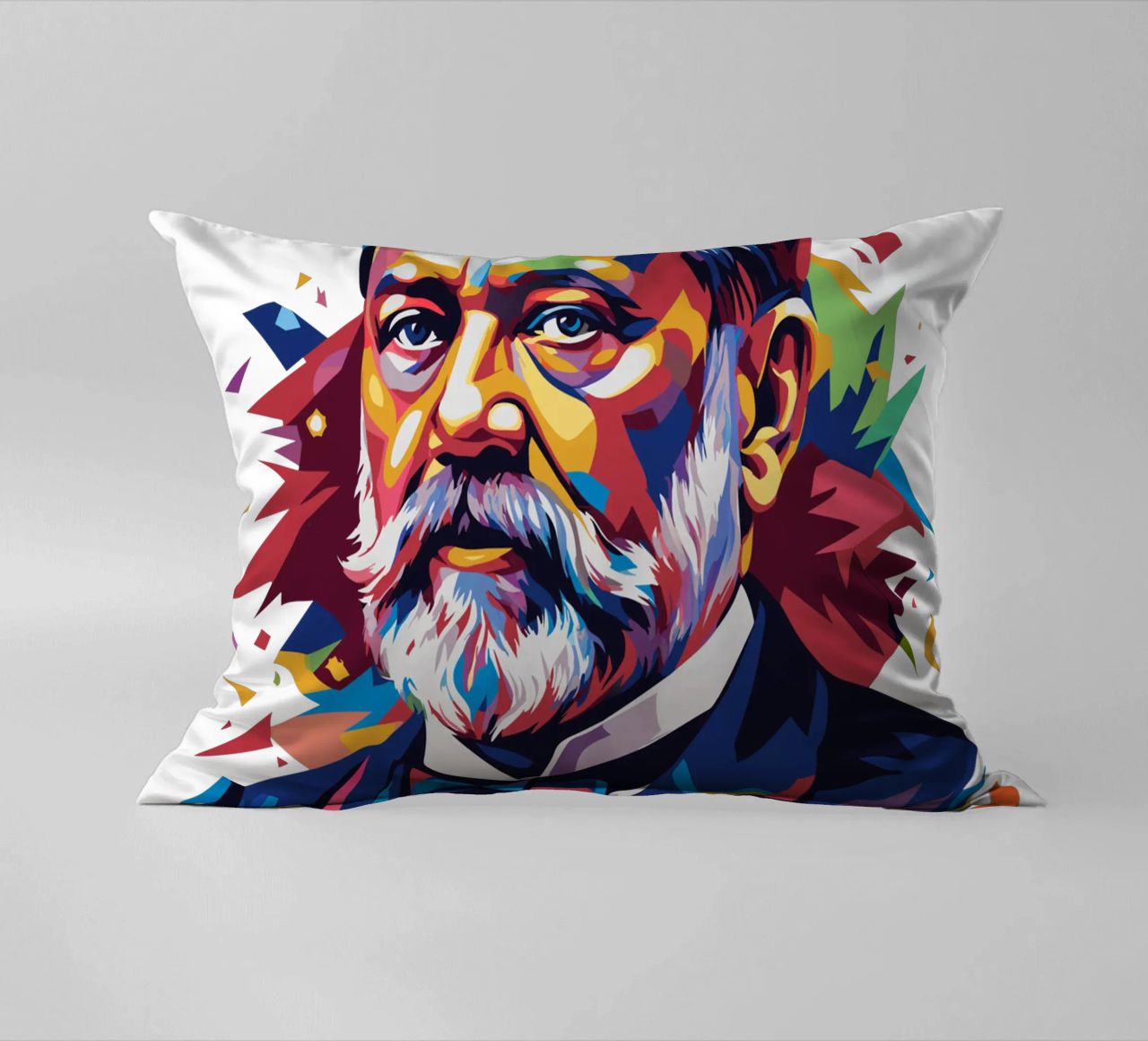 Louis Pasteur in WPAP Pop Art cuscino da vectorartnesia