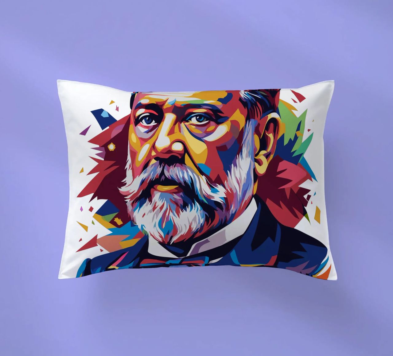 Louis Pasteur in WPAP Pop Art cuscino da vectorartnesia