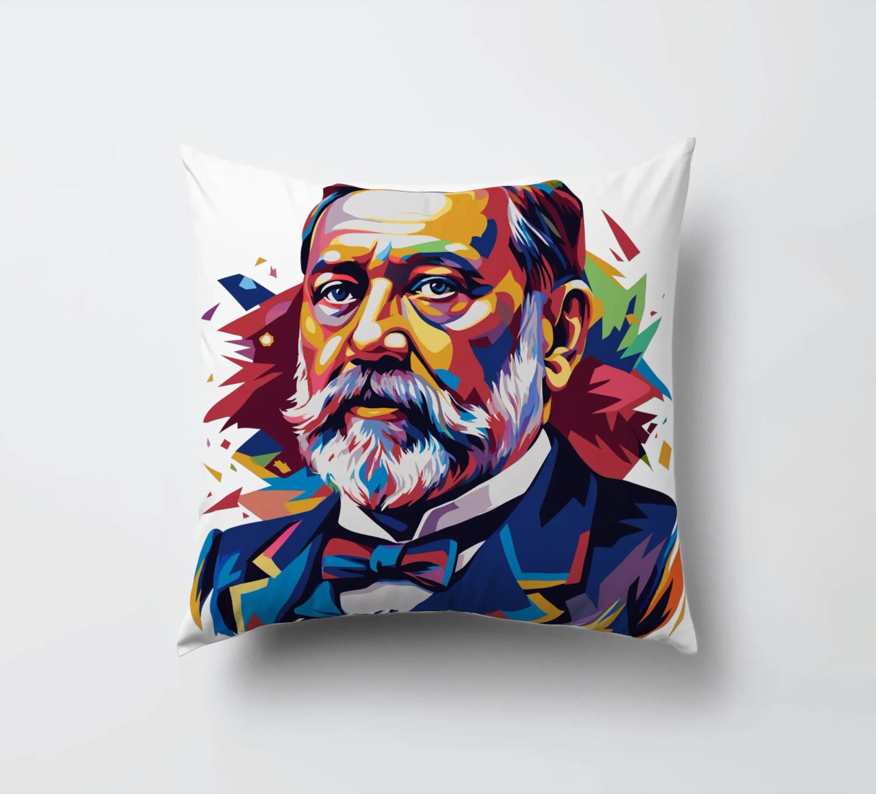 Louis Pasteur in WPAP Pop Art cuscino da vectorartnesia
