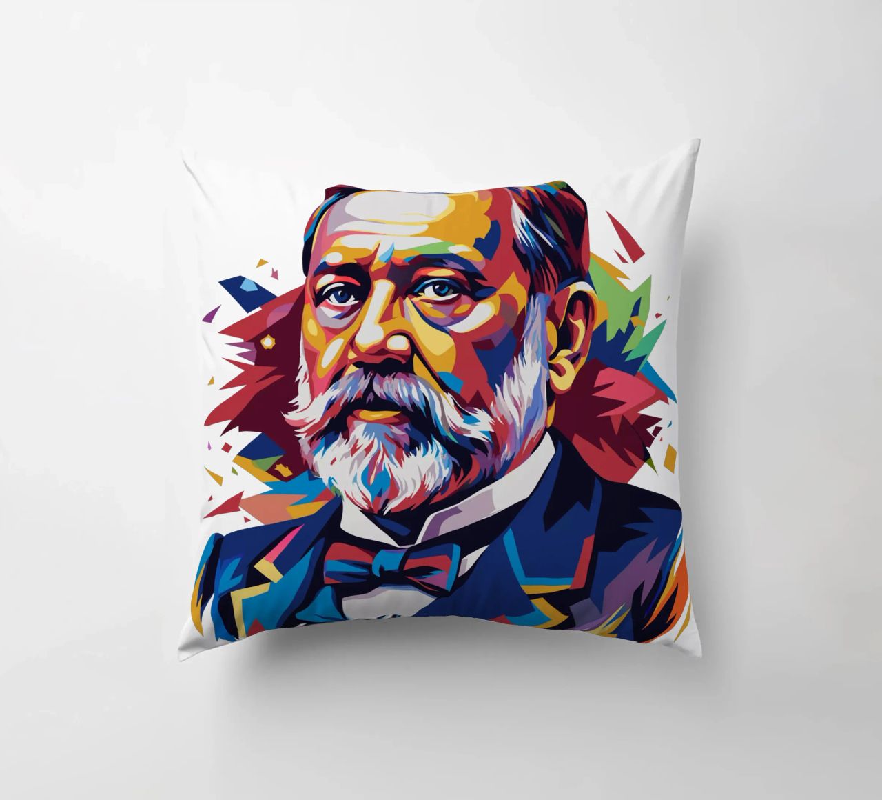 Louis Pasteur in WPAP Pop Art cuscino da vectorartnesia