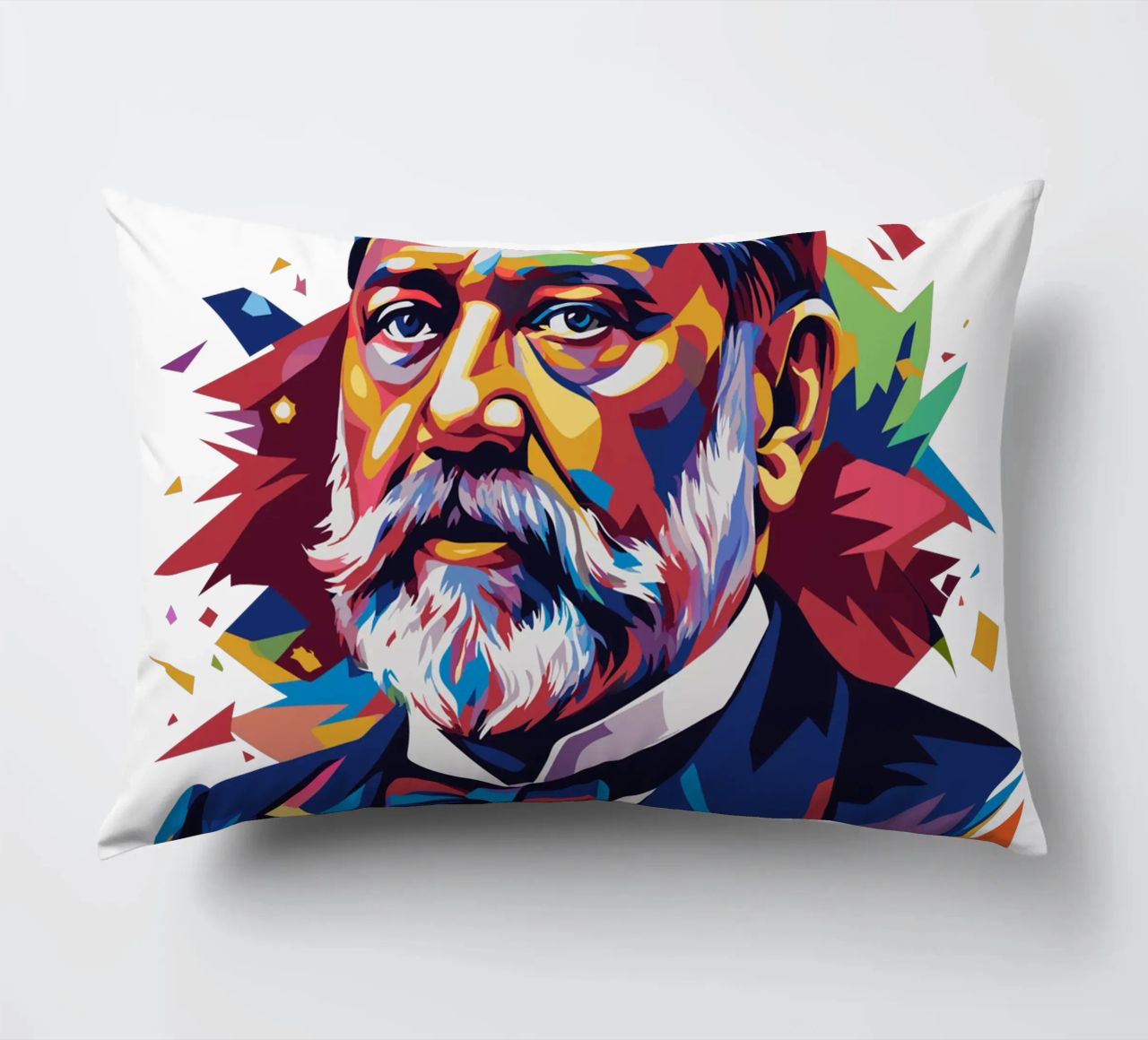 Louis Pasteur in WPAP Pop Art cuscino da vectorartnesia