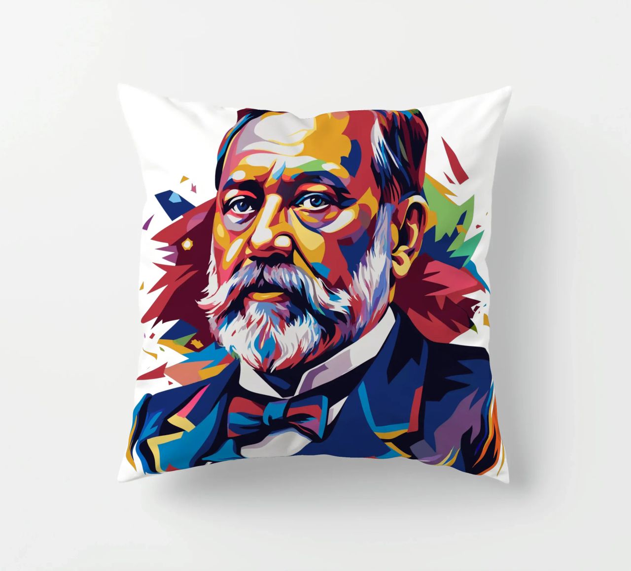 Louis Pasteur in WPAP Pop Art cuscino da vectorartnesia