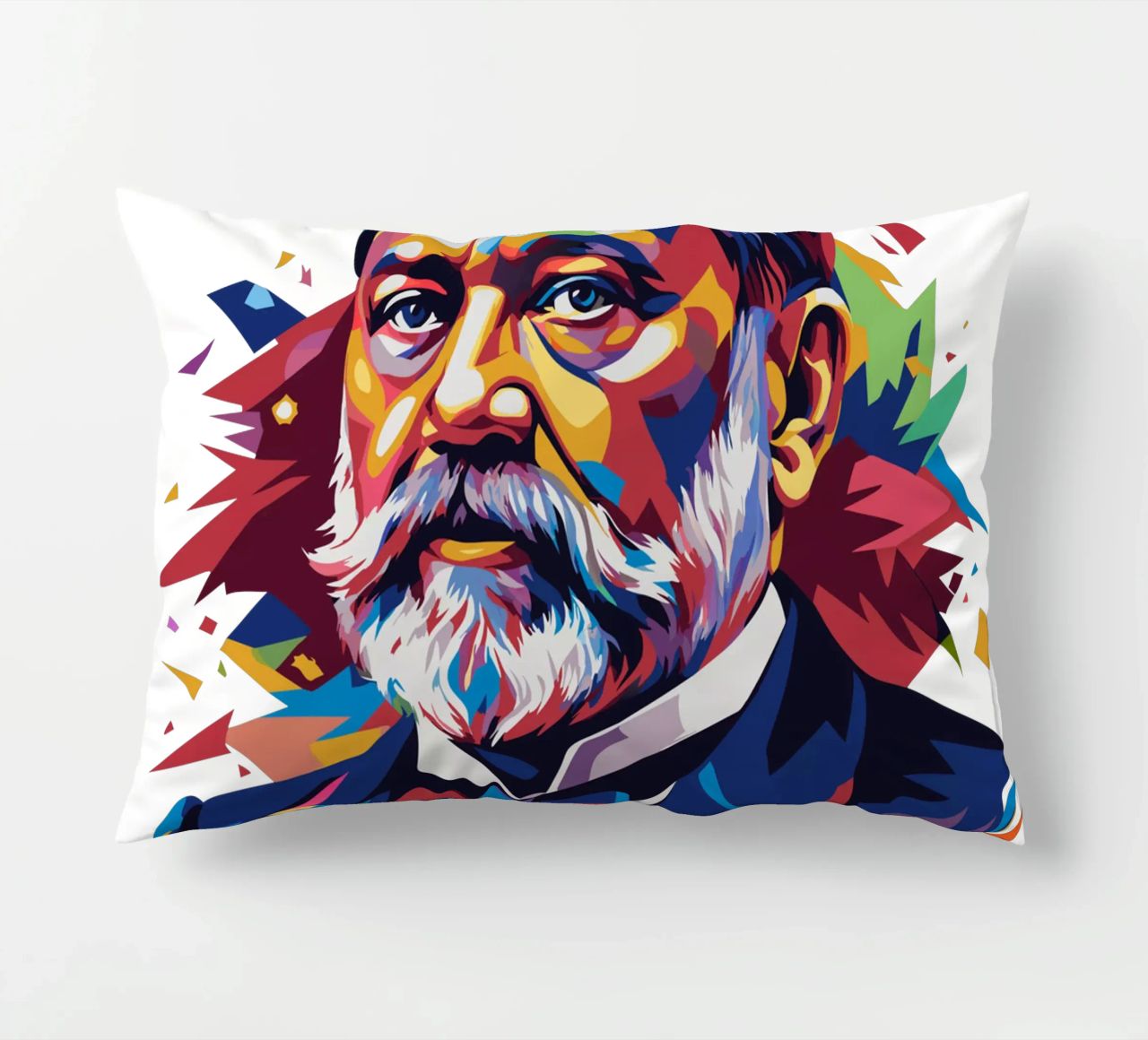 Louis Pasteur in WPAP Pop Art cuscino da vectorartnesia