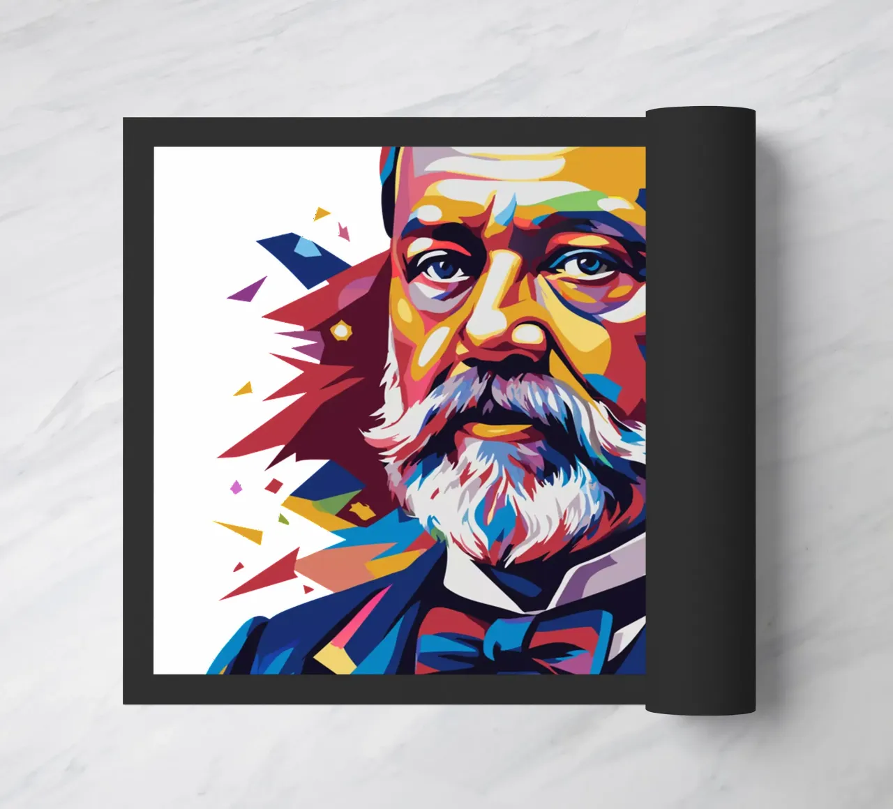 Louis Pasteur in WPAP Pop Art Fußmatte von vectorartnesia