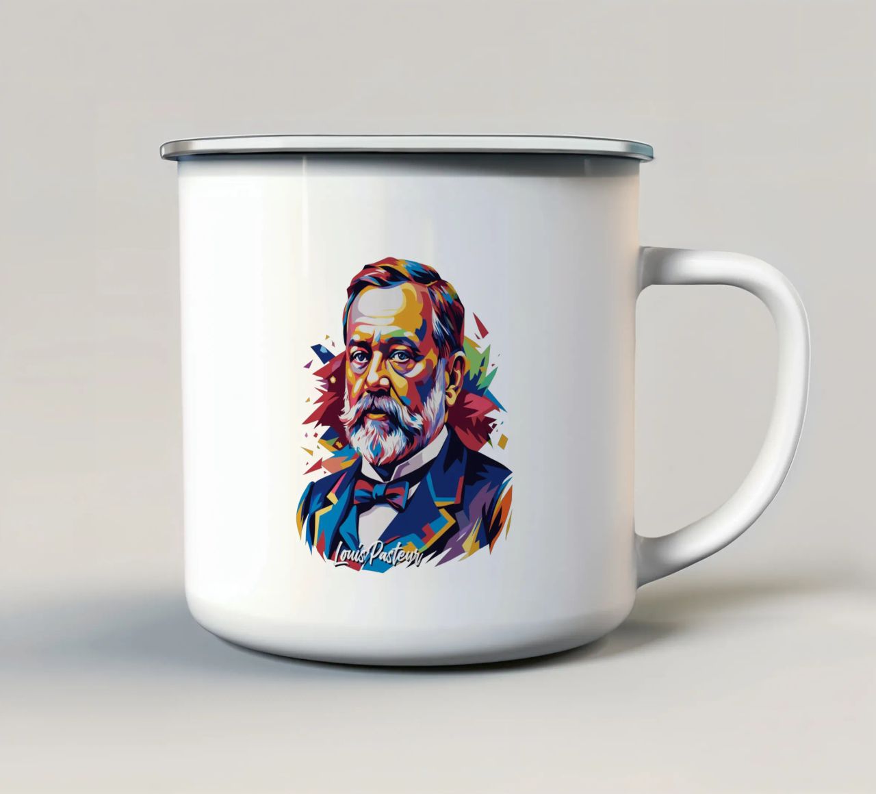 Louis Pasteur in WPAP Pop Art tazza in smalto da vectorartnesia