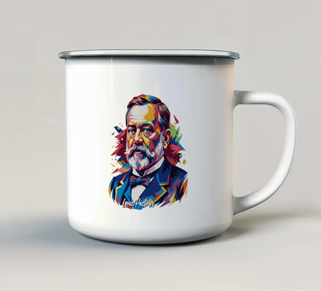 Louis Pasteur in WPAP Pop Art mug en émail de vectorartnesia