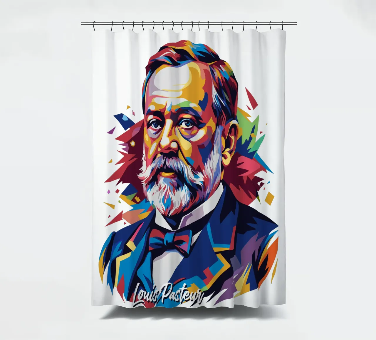 Louis Pasteur in WPAP Pop Art tenda da doccia da vectorartnesia