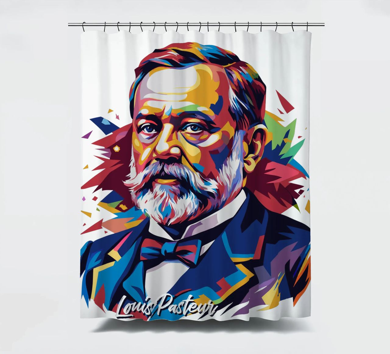 Louis Pasteur in WPAP Pop Art tenda da doccia da vectorartnesia
