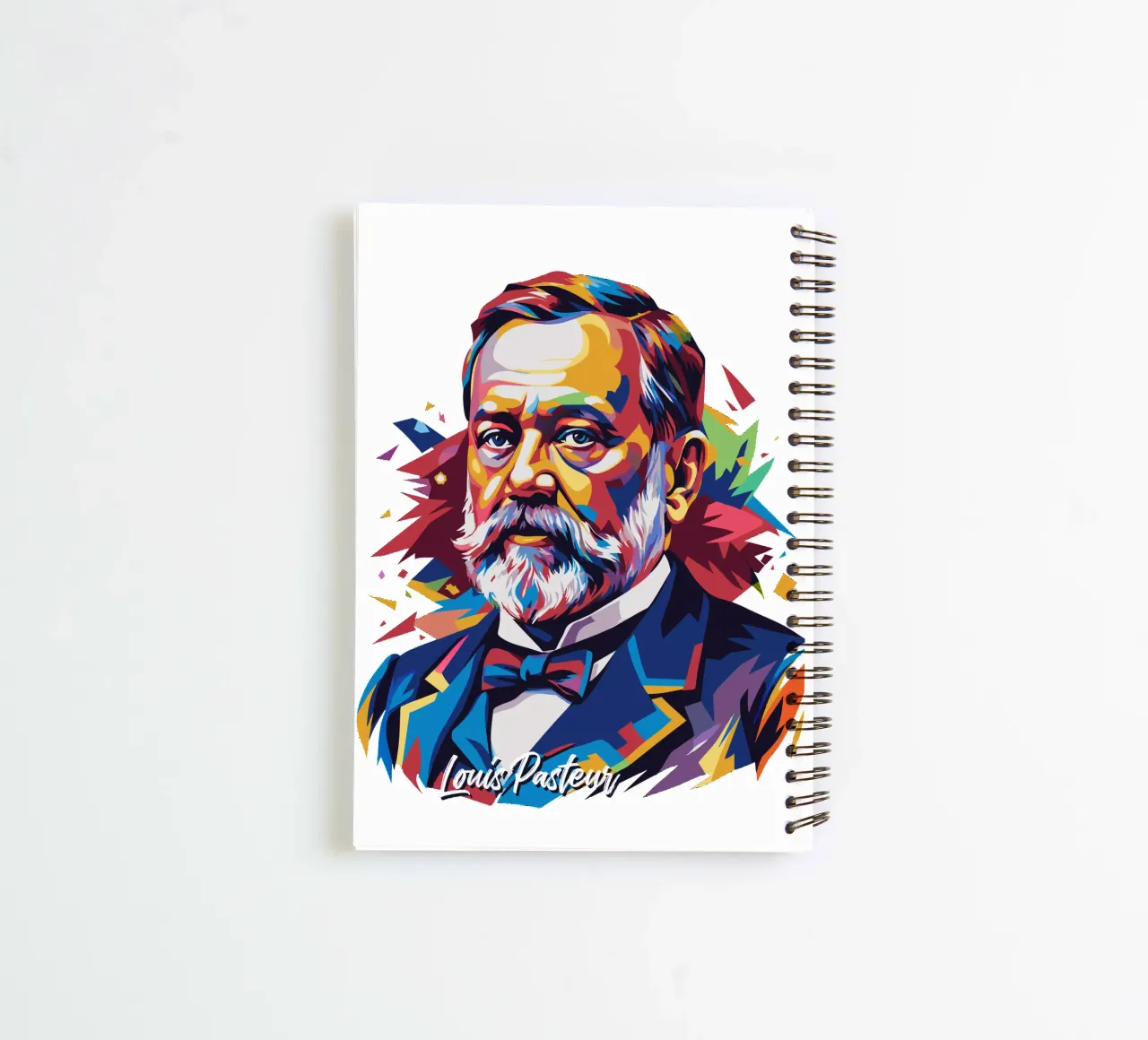 Louis Pasteur in WPAP Pop Art spiral notebook by vectorartnesia
