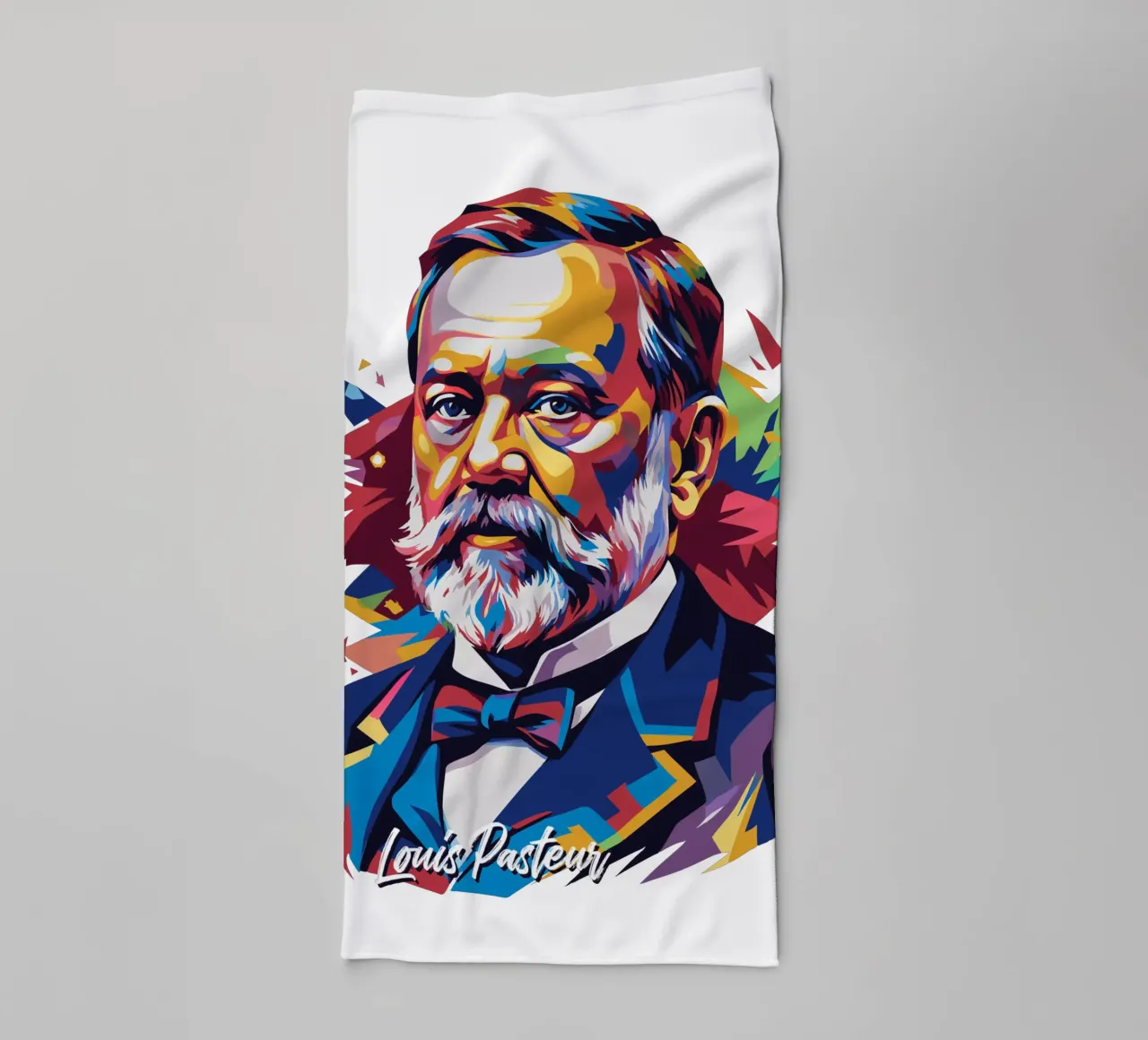 Louis Pasteur in WPAP Pop Art asciugamano da bagno da vectorartnesia