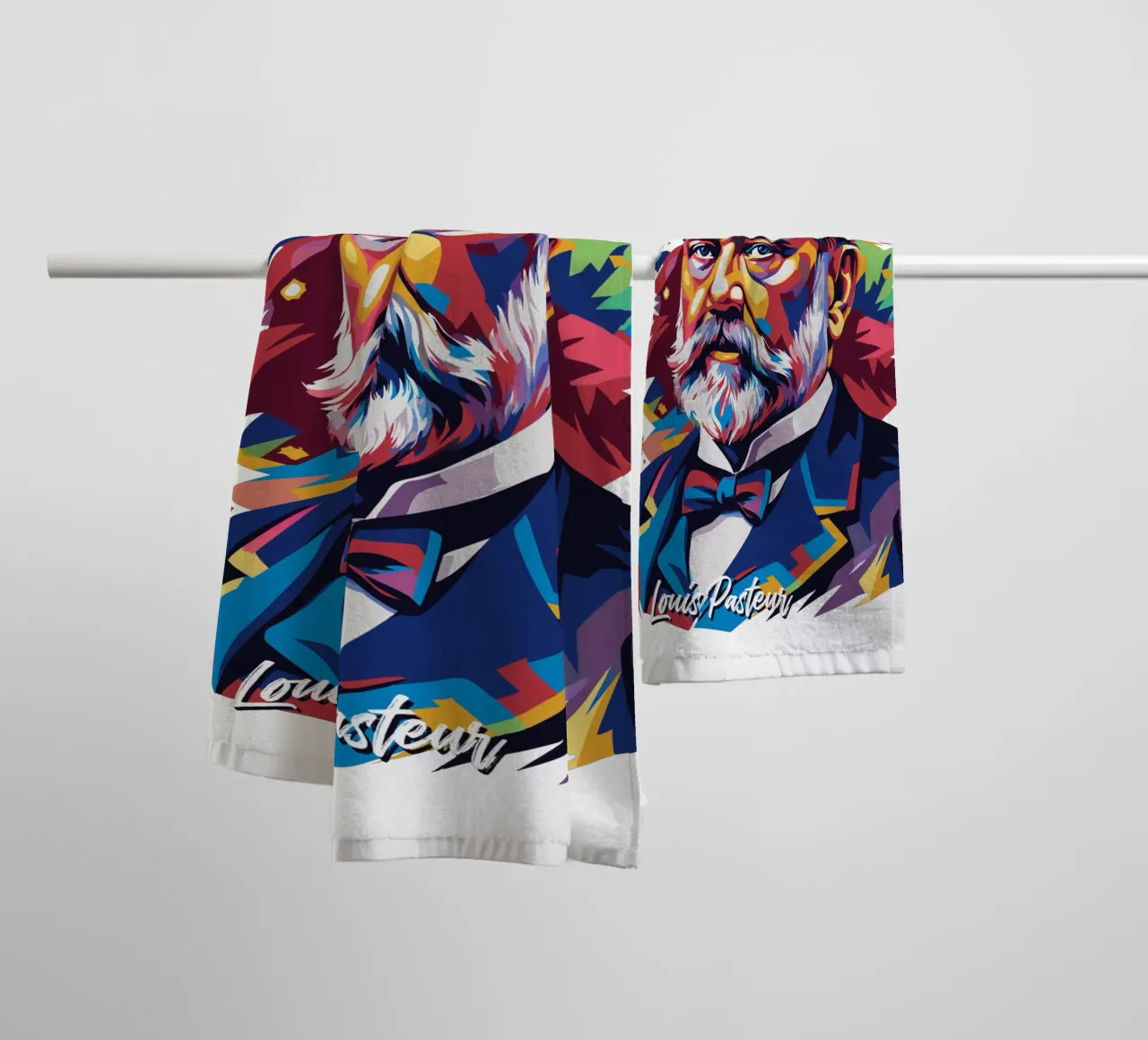 Louis Pasteur in WPAP Pop Art asciugamano da bagno da vectorartnesia