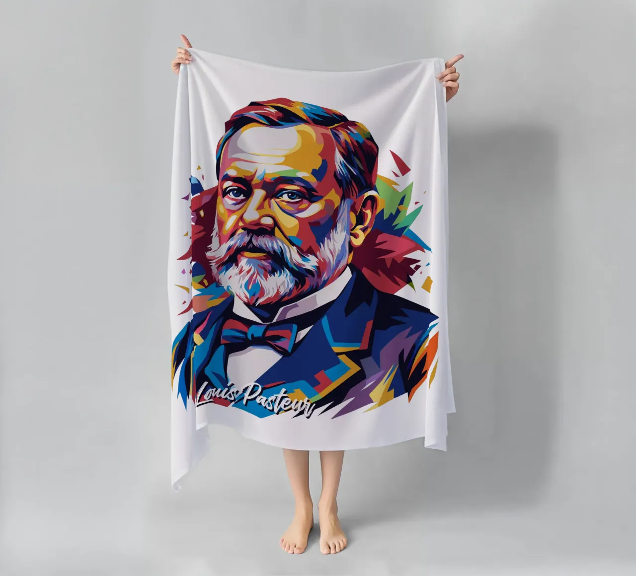 Louis Pasteur in WPAP Pop Art telo mare da vectorartnesia