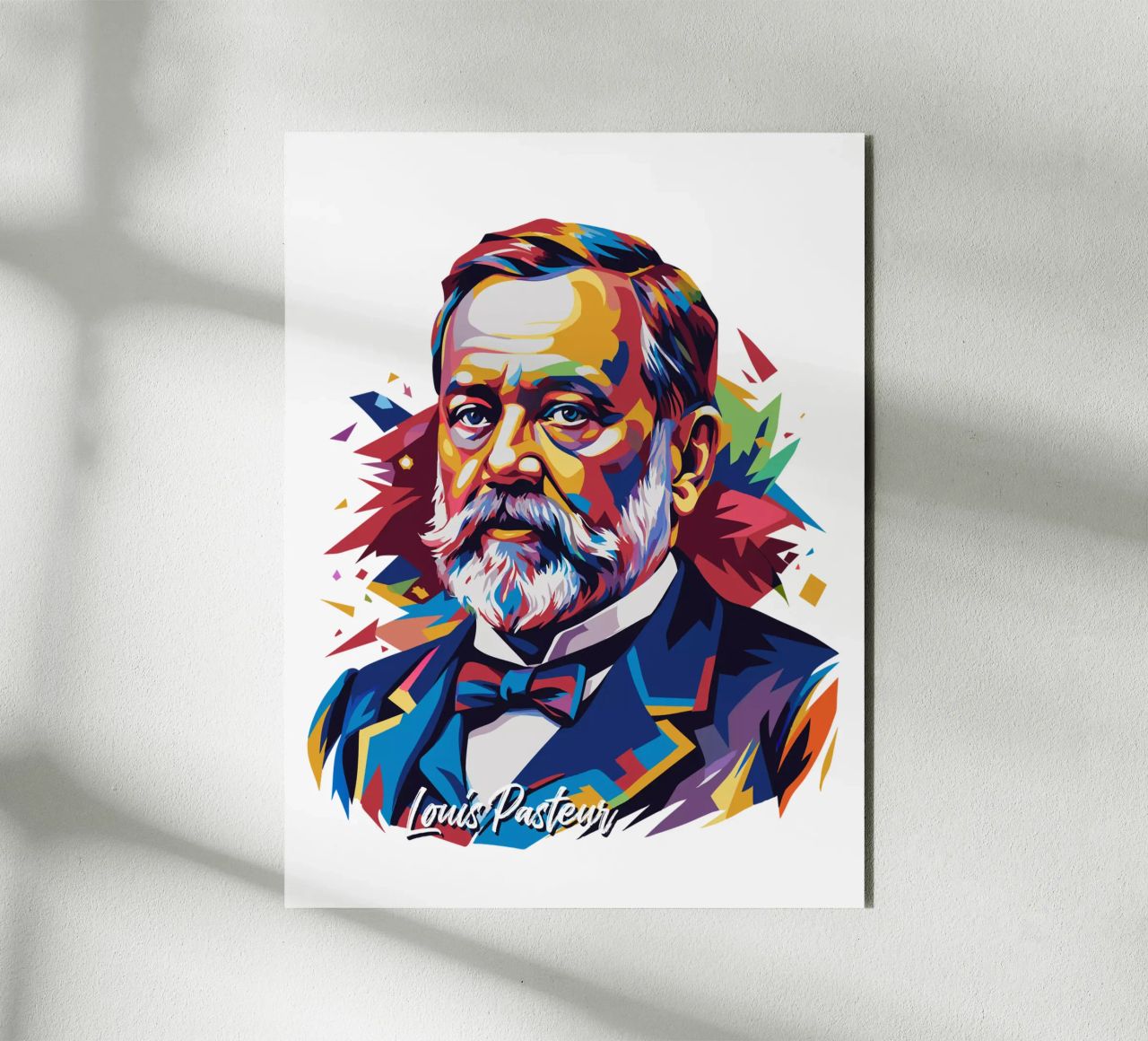 Louis Pasteur in WPAP Pop Art alluminio dibond da vectorartnesia