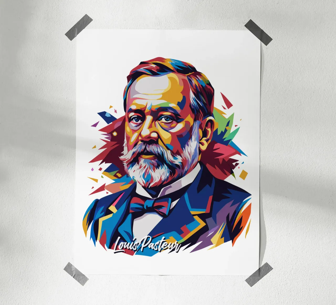 Louis Pasteur in WPAP Pop Art hahnemühle de vectorartnesia