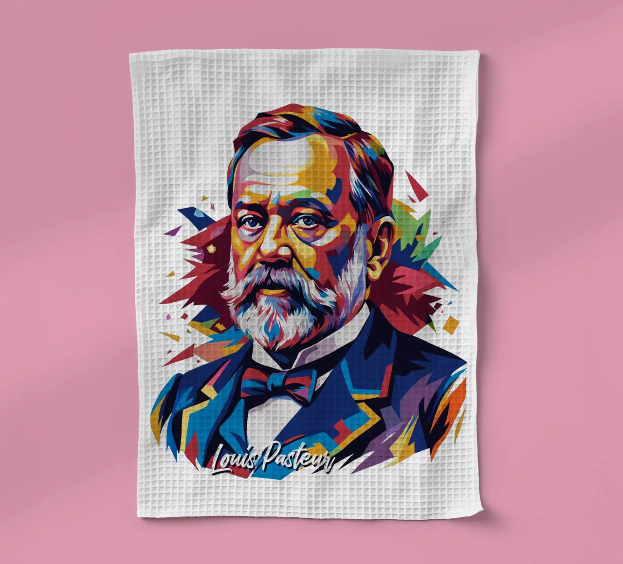 Louis Pasteur in WPAP Pop Art canovaccio da cucina da vectorartnesia