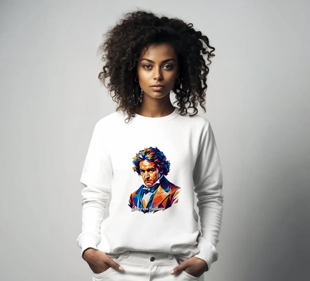 Ludwig van Beethoven WPAP Pop Art sudadera de vectorartnesia