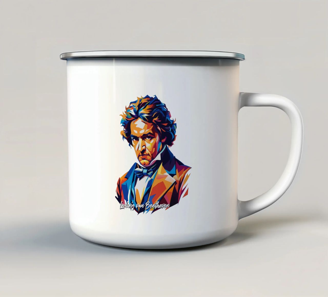 Ludwig van Beethoven WPAP Pop Art tazza in smalto da vectorartnesia