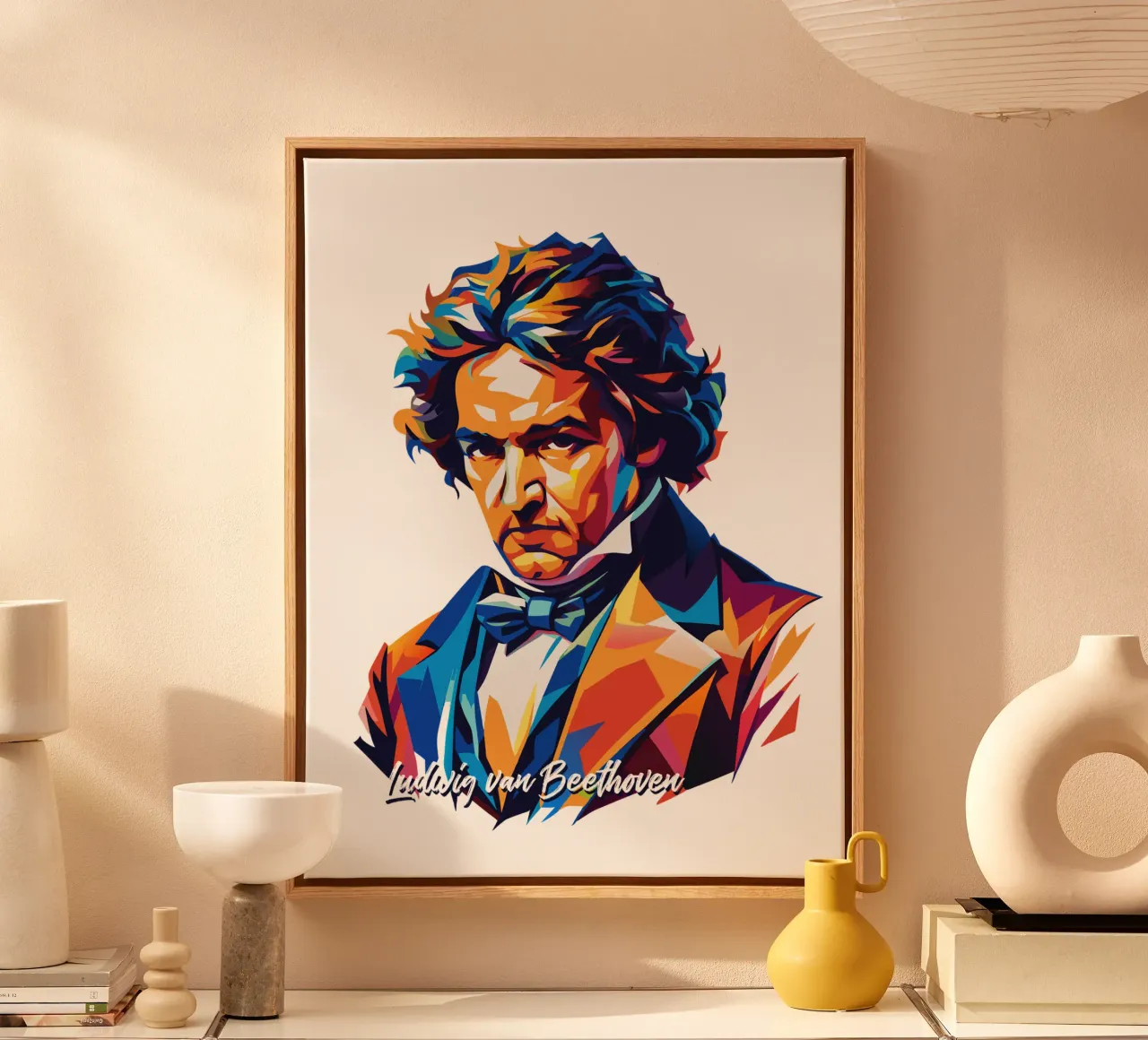 Ludwig van Beethoven WPAP Pop Art tela con Cornice a cassetta da vectorartnesia