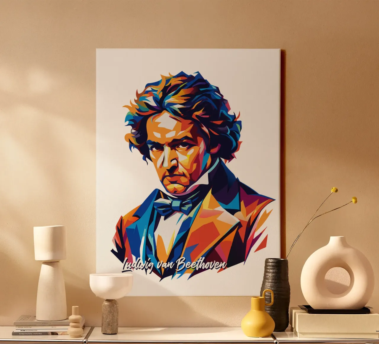 Ludwig van Beethoven WPAP Pop Art tela con Cornice a cassetta da vectorartnesia