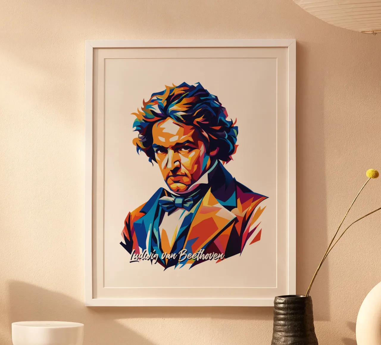 Ludwig van Beethoven WPAP Pop Art carta hahnemühle da vectorartnesia