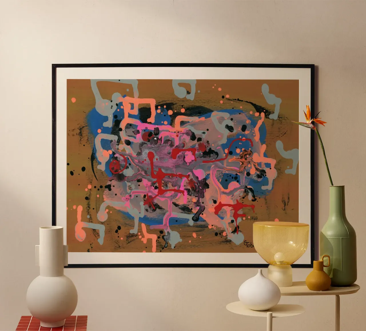 Gocce di lamento poster con telaio in alluminio da gtobonart
