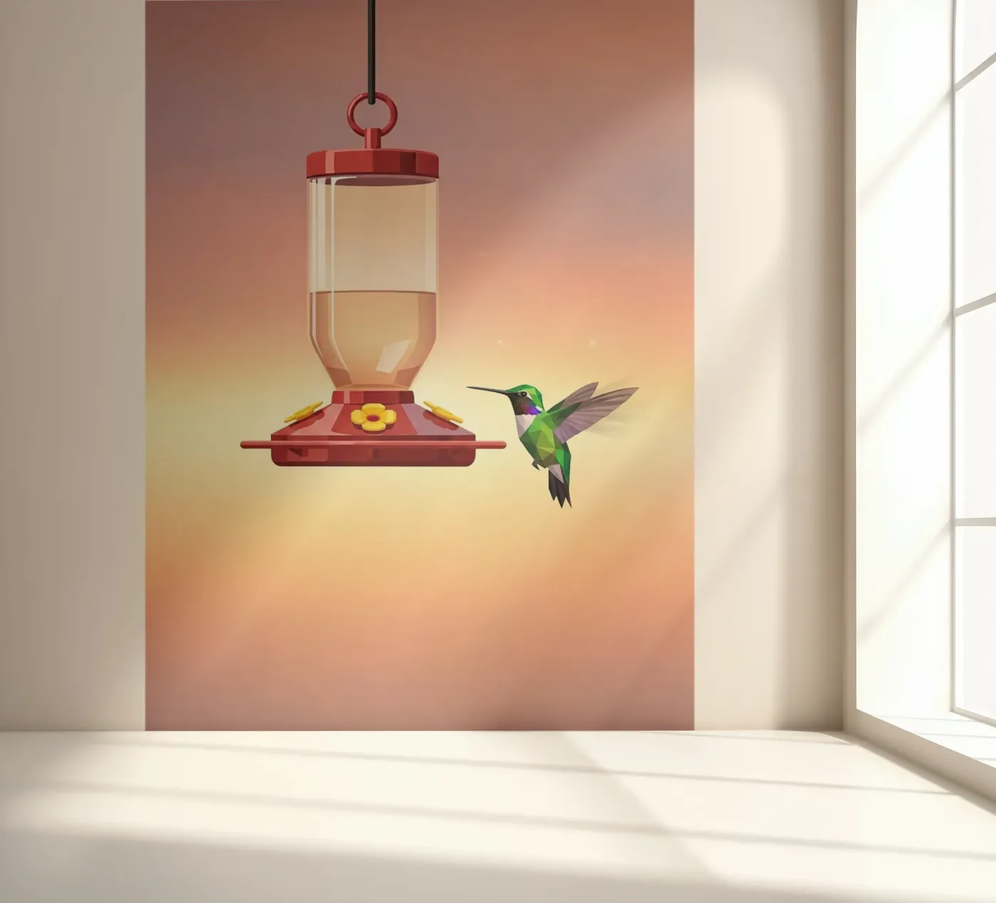 Hummingbird Hovering fotobehang van FlatPrint Studio