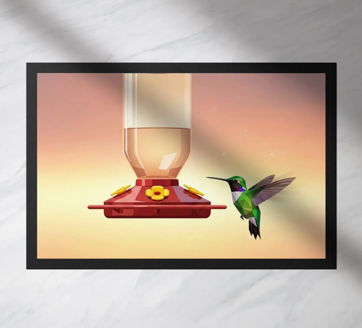 Hummingbird Hovering Fußmatte von FlatPrint Studio