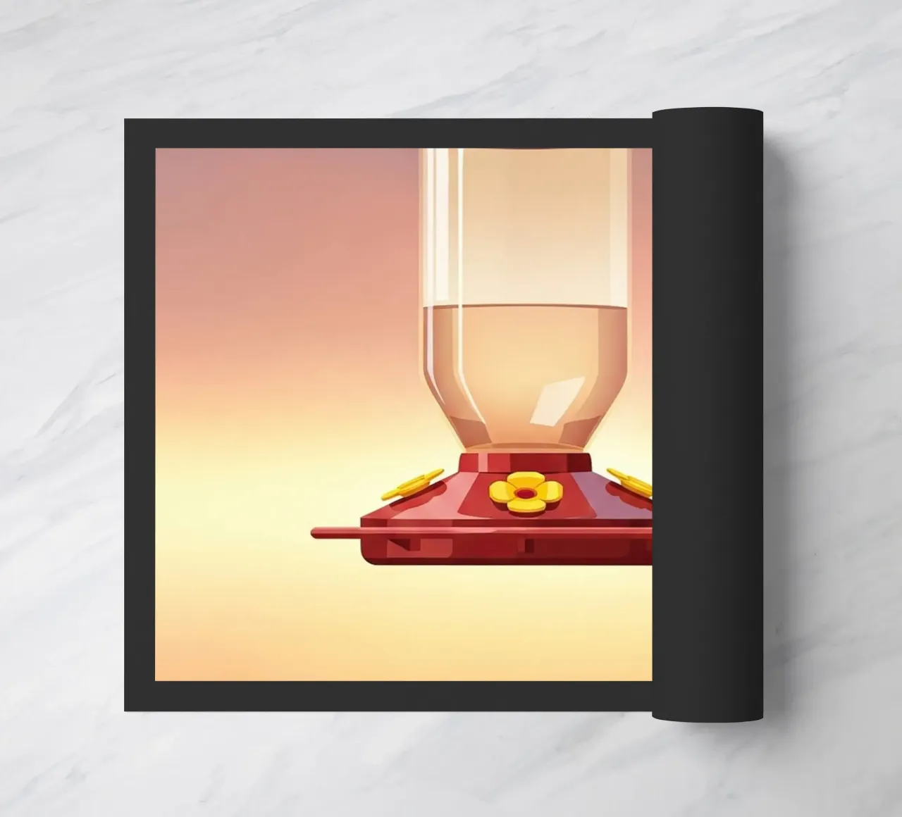 Hummingbird Hovering doormat by FlatPrint Studio