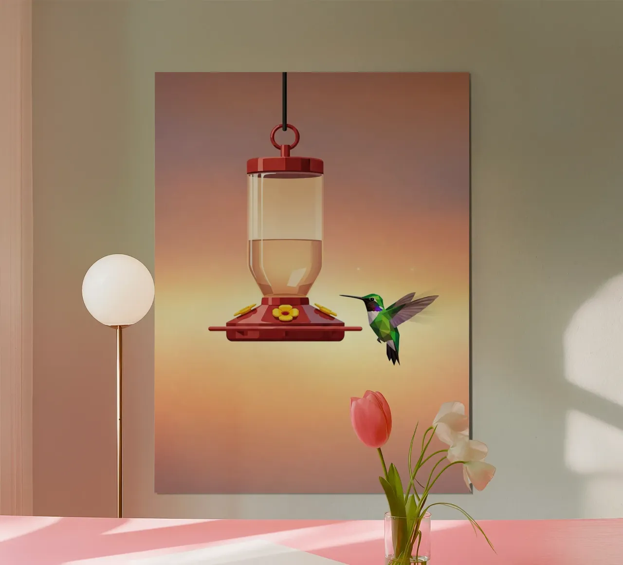 Hummingbird Hovering poster by FlatPrint Studio