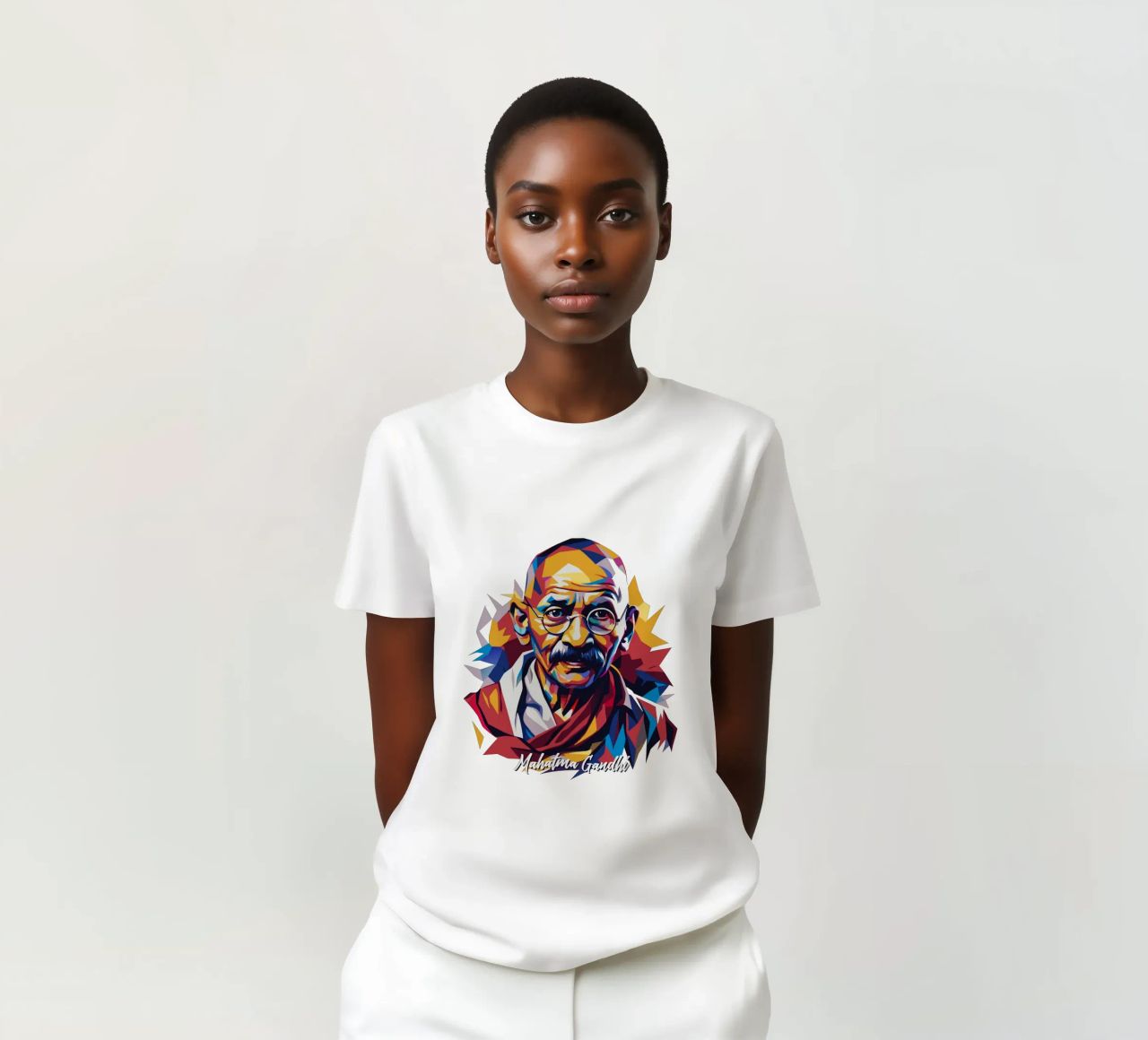 Mahatma Gandhi WPAP Pop Art t-shirt da vectorartnesia