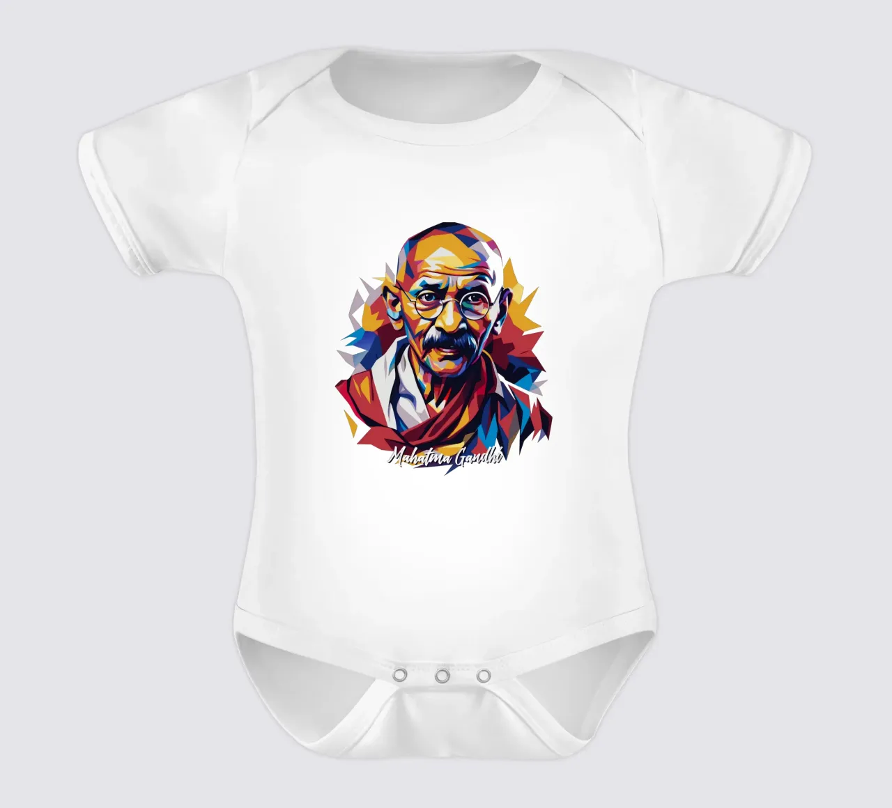Mahatma Gandhi WPAP Pop Art body neonato maniche corte da vectorartnesia