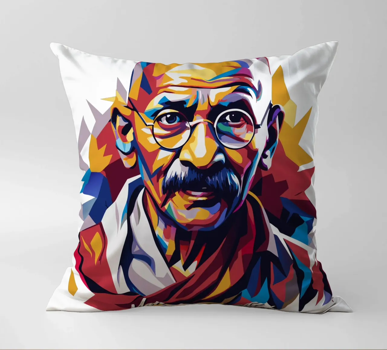 Mahatma Gandhi WPAP Pop Art cuscino da vectorartnesia