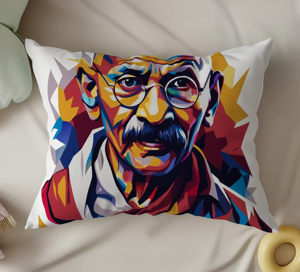 Mahatma Gandhi WPAP Pop Art cuscino da vectorartnesia