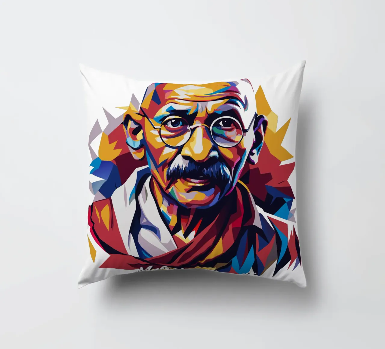 Mahatma Gandhi WPAP Pop Art Kissen von vectorartnesia