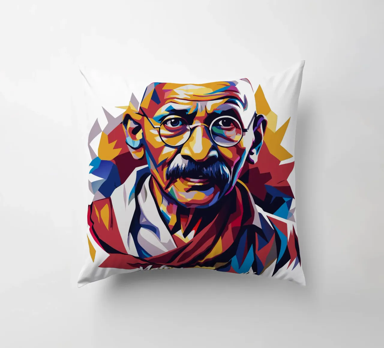 Mahatma Gandhi WPAP Pop Art cuscino da vectorartnesia