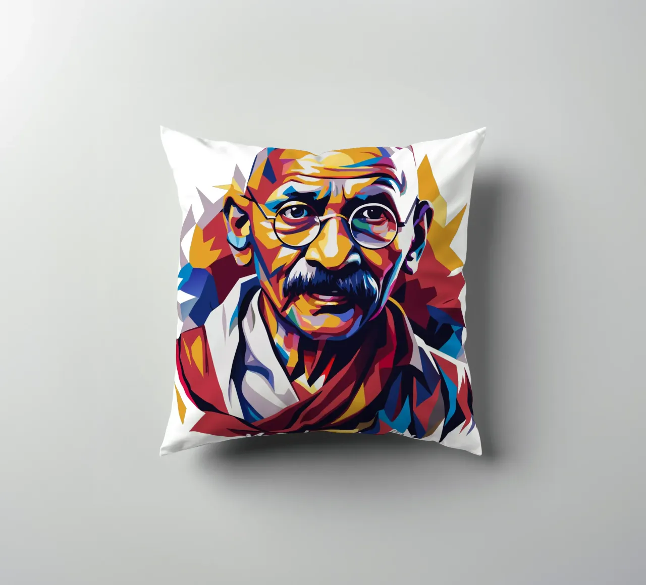 Mahatma Gandhi WPAP Pop Art cuscino da vectorartnesia