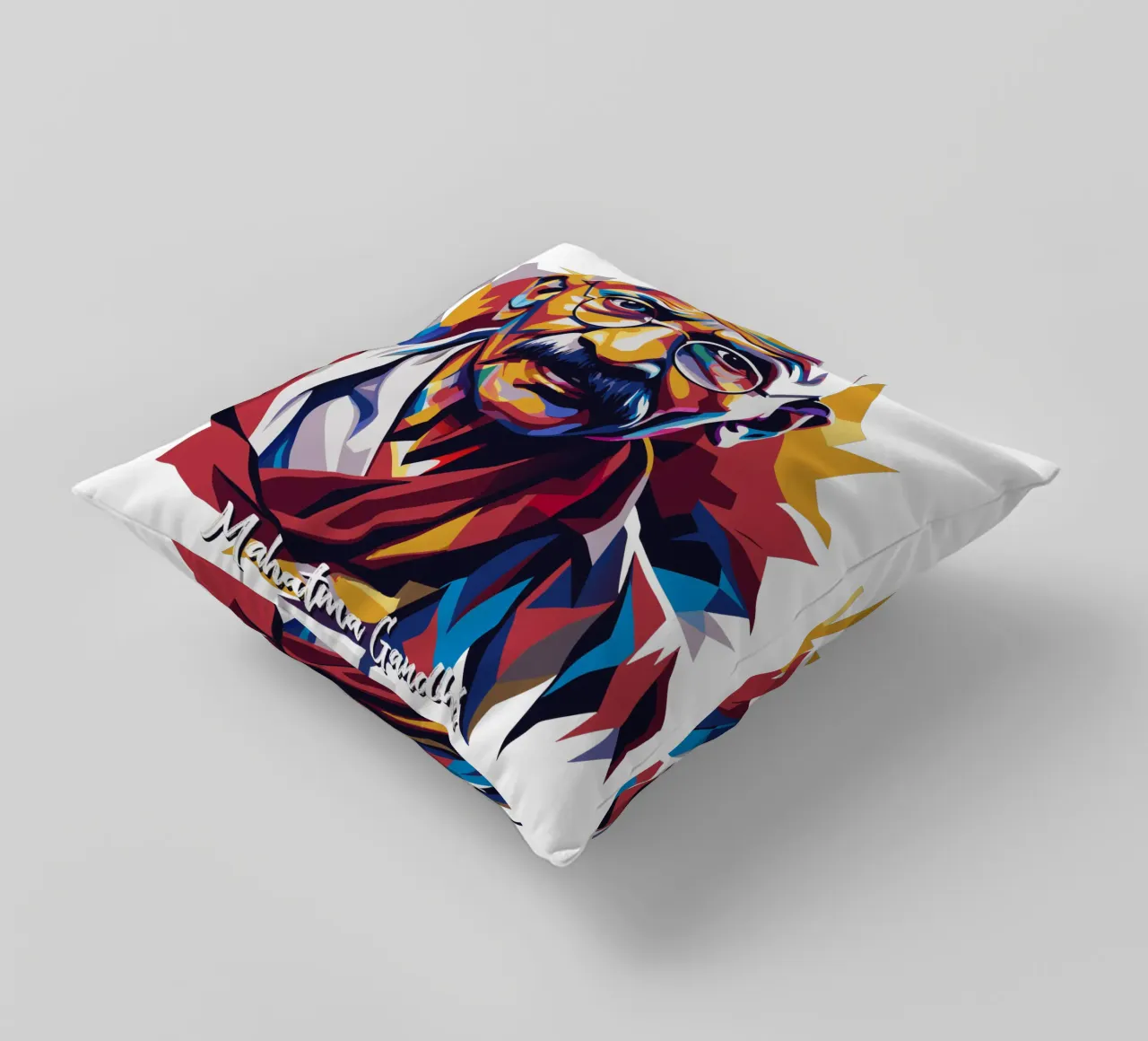 Mahatma Gandhi WPAP Pop Art cuscino da vectorartnesia