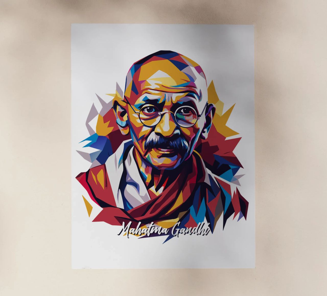 Mahatma Gandhi WPAP Pop Art pellicola backlit da vectorartnesia
