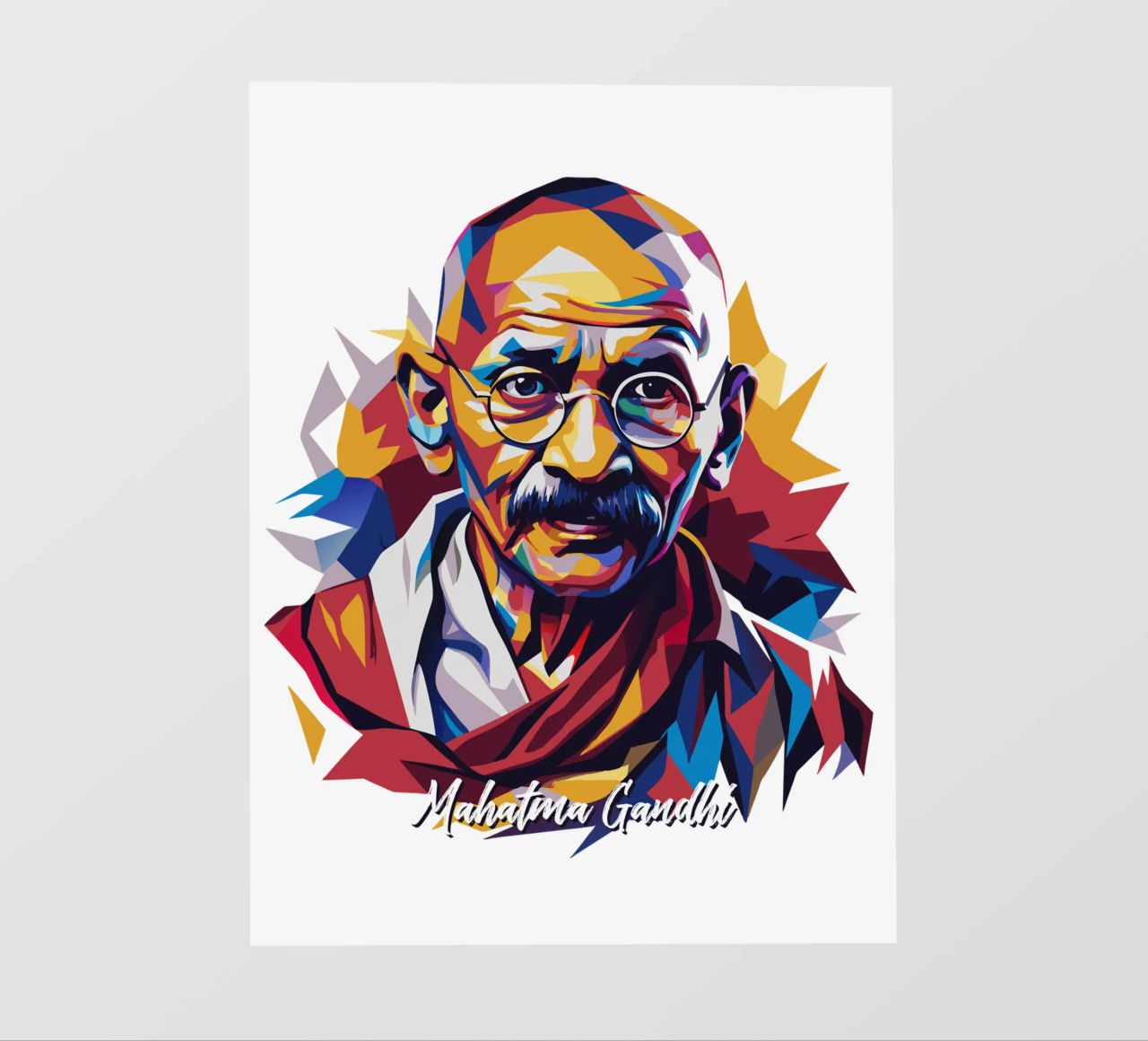 Mahatma Gandhi WPAP Pop Art pellicola backlit da vectorartnesia