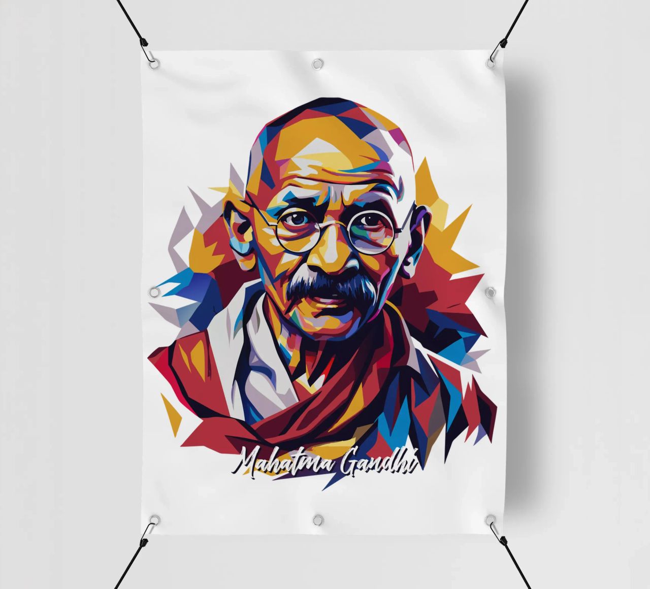 Mahatma Gandhi WPAP Pop Art telo in pvc da vectorartnesia