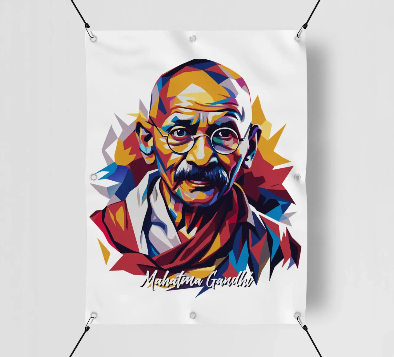 Mahatma Gandhi WPAP Pop Art lonas publicitarias de vectorartnesia