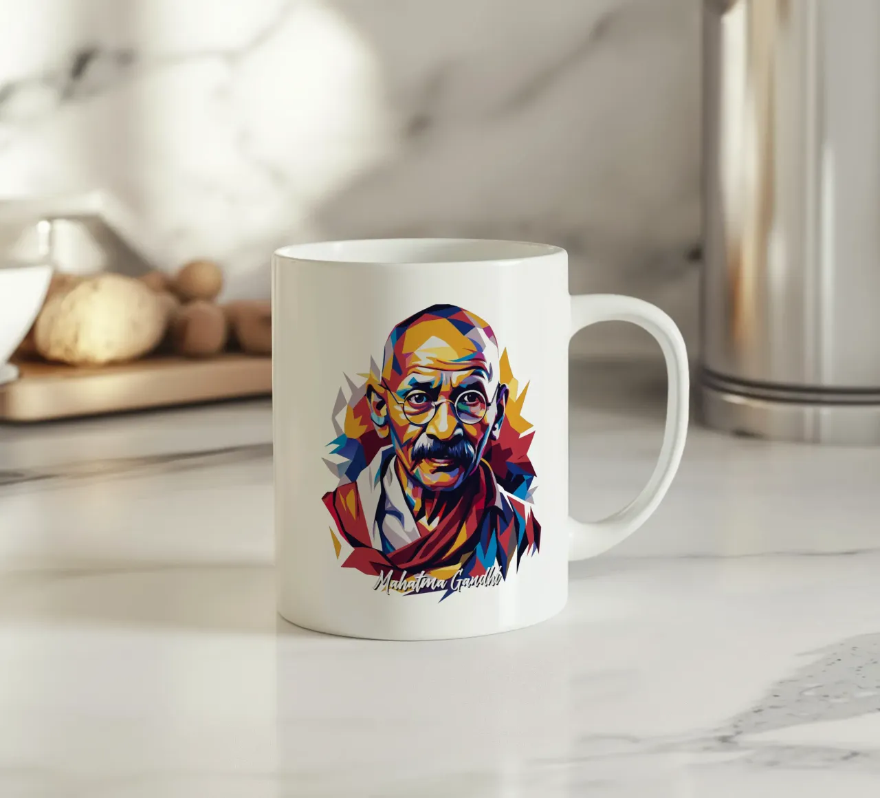 Mahatma Gandhi WPAP Pop Art mug en céramique de vectorartnesia