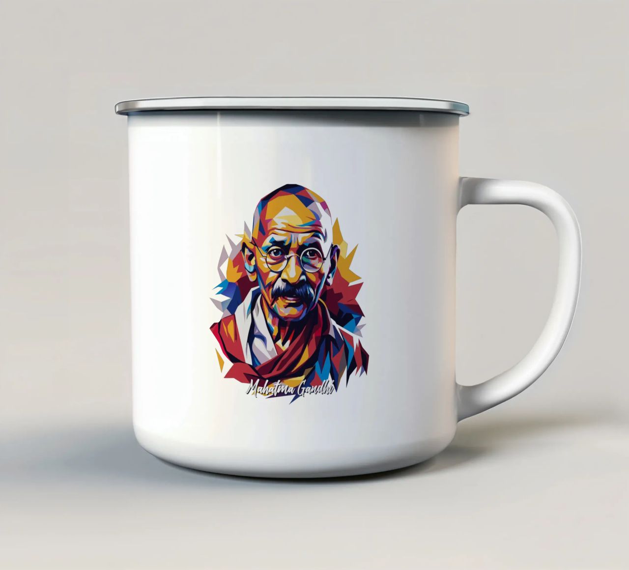 Mahatma Gandhi WPAP Pop Art tazza in smalto da vectorartnesia