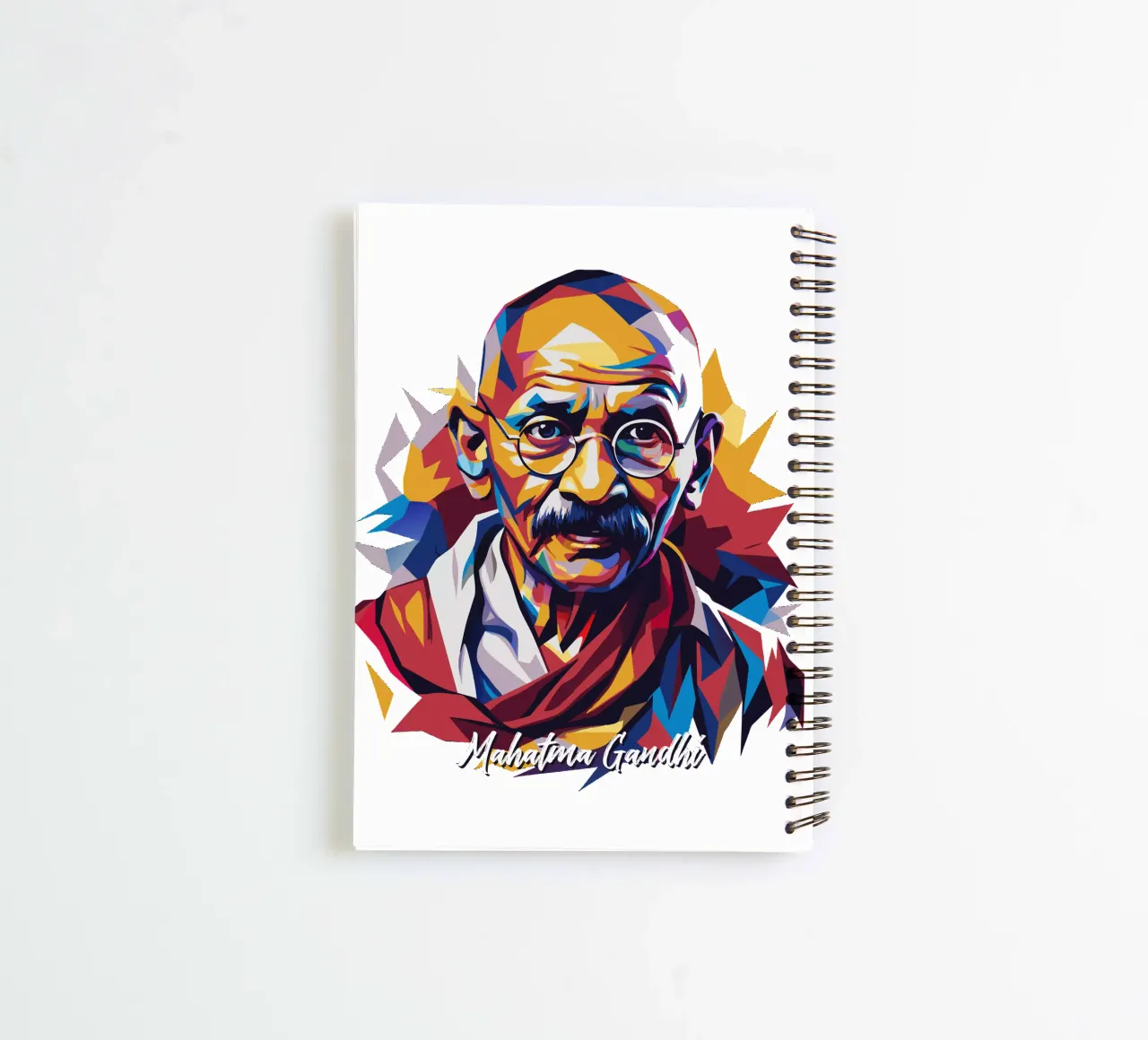 Mahatma Gandhi WPAP Pop Art spiral notebook by vectorartnesia