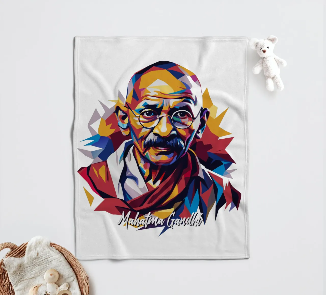 Mahatma Gandhi WPAP Pop Art coperta in pile da vectorartnesia
