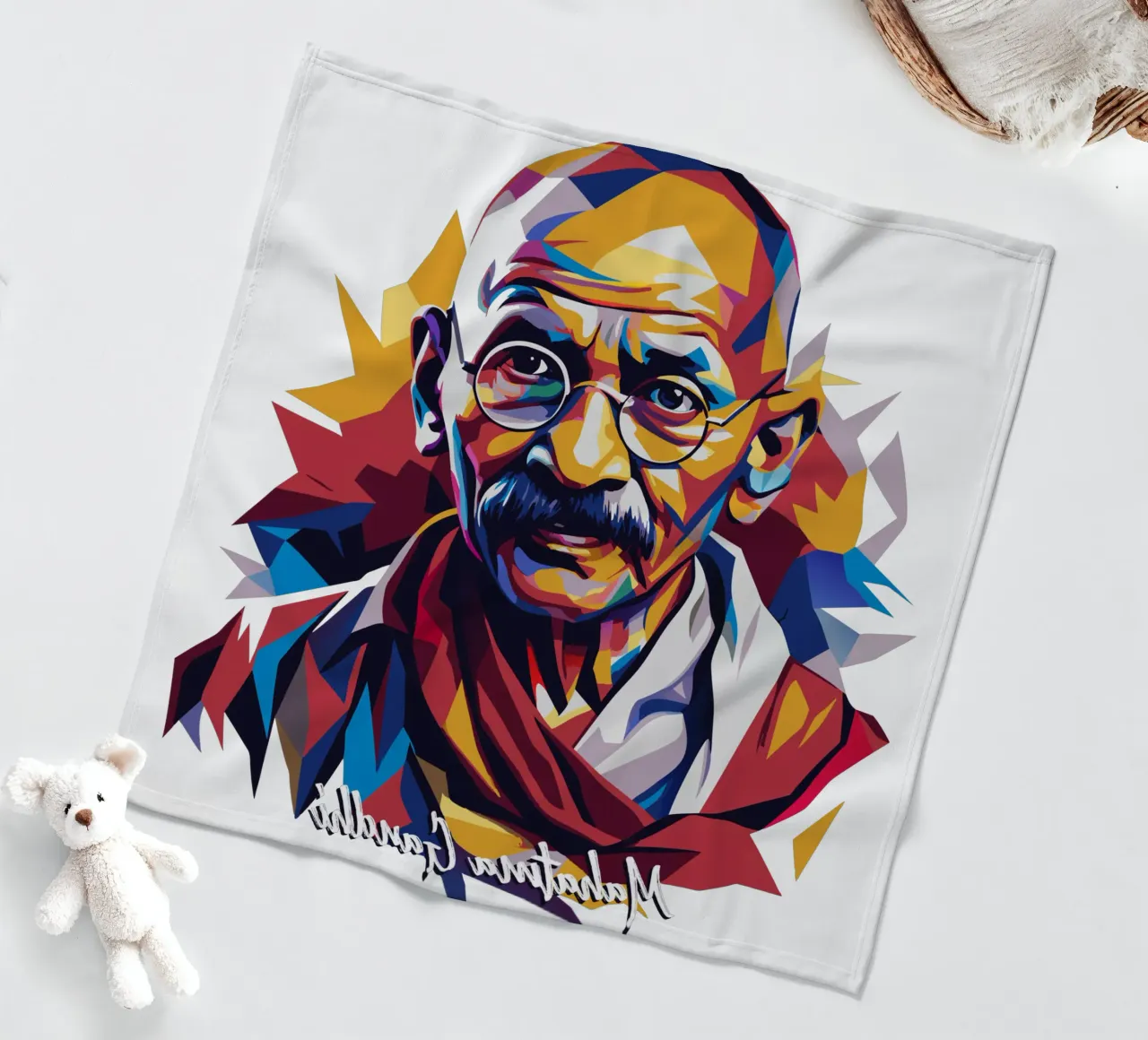 Mahatma Gandhi WPAP Pop Art manta de franela de vectorartnesia
