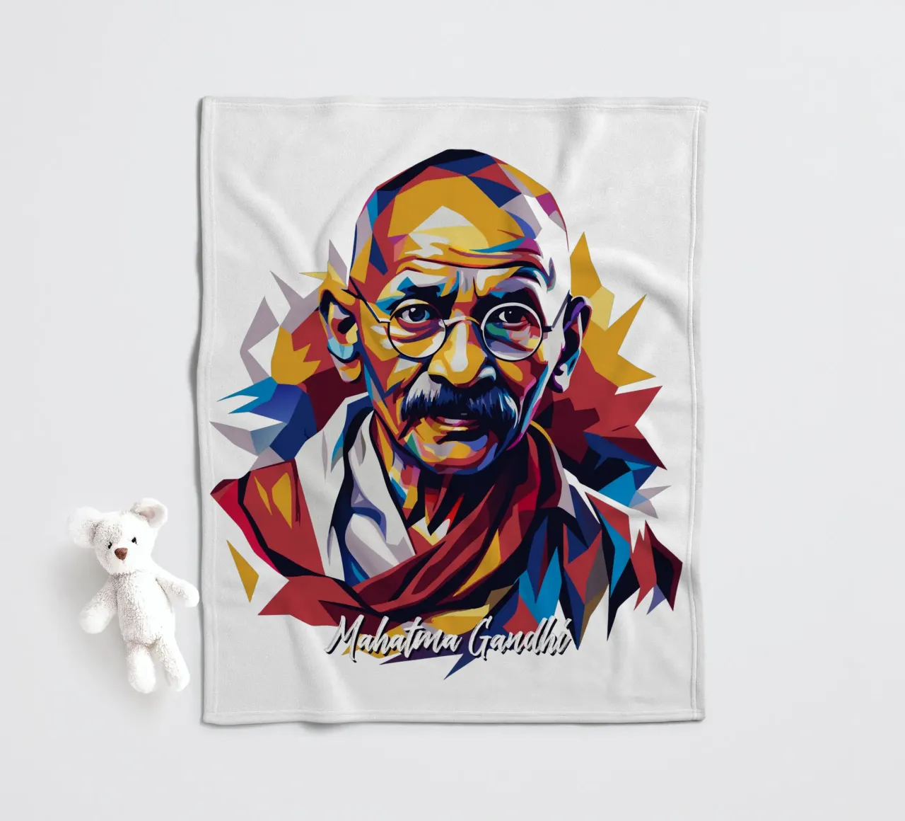 Mahatma Gandhi WPAP Pop Art coperta in pile da vectorartnesia
