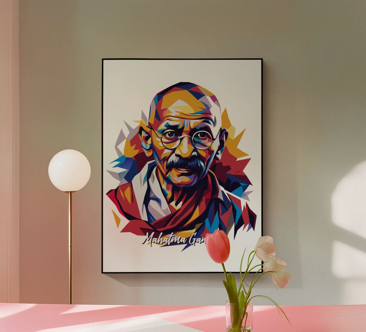Mahatma Gandhi WPAP Pop Art plexiglass da vectorartnesia