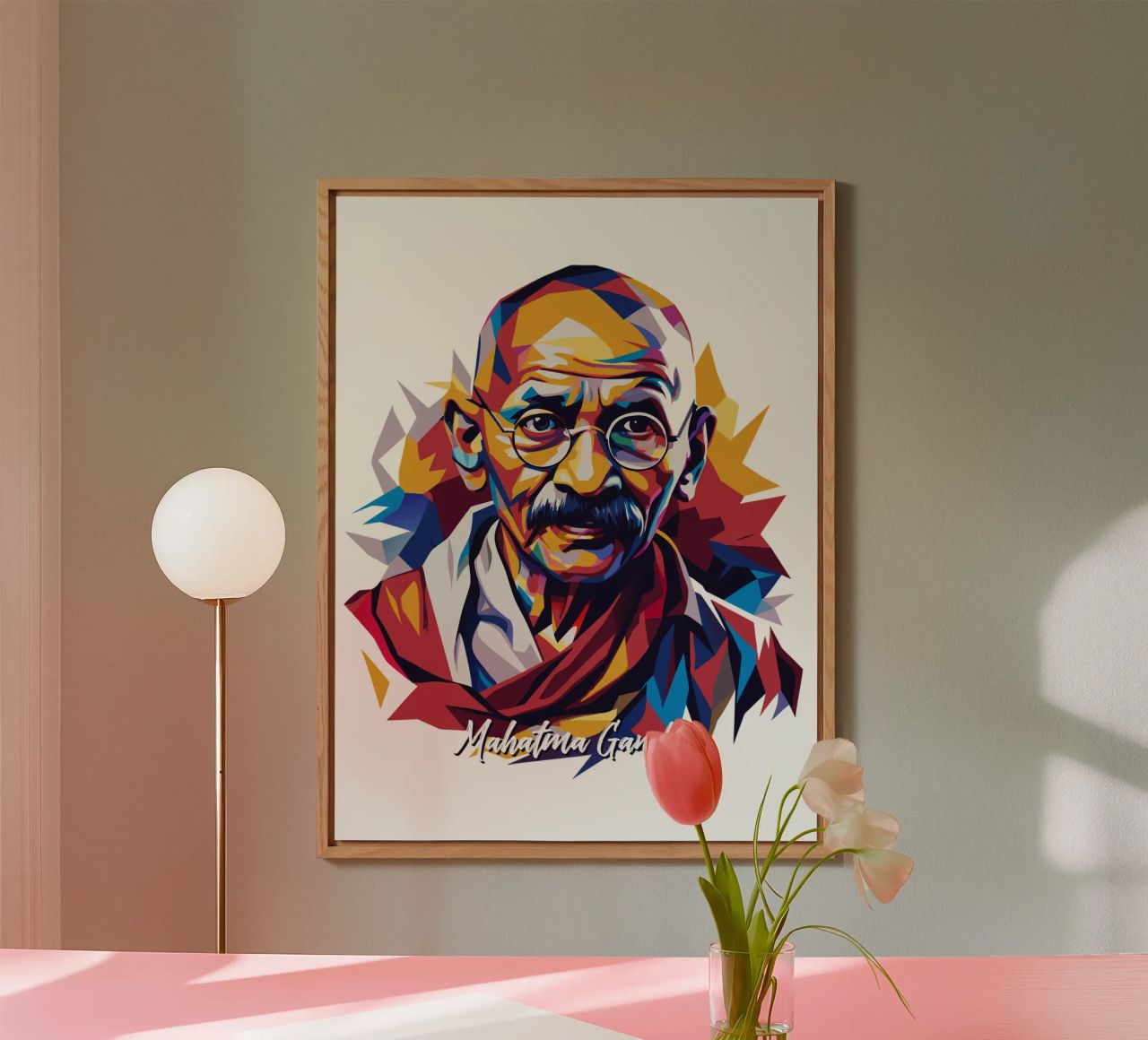 Mahatma Gandhi WPAP Pop Art alluminio dibond da vectorartnesia